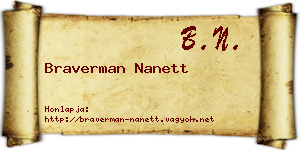 Braverman Nanett névjegykártya